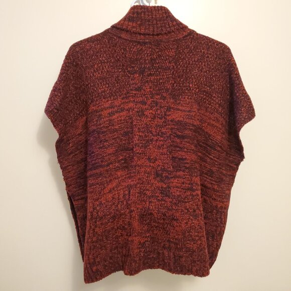 Apt. 9 Women’s Patchwork Poncho Turtle Neck Red Black - (OS) - Picture 5 of 13